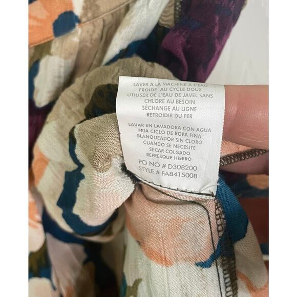 O'Neill Blue Purple Floral Print Pull-On Ruffle Long Skirt Viscose Size Small - Picture 6 of 7